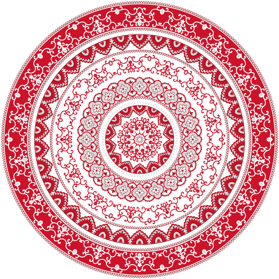 Red round placemat