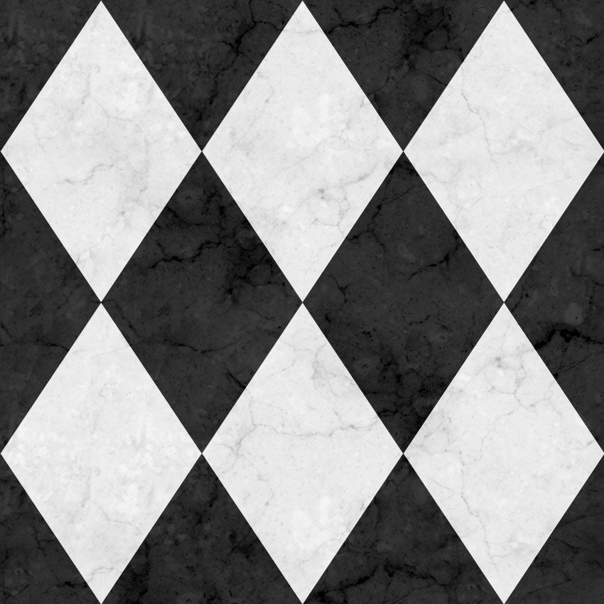 MERYTON Art Mat, Black/white Vinyl Protective Mat, Tile Design